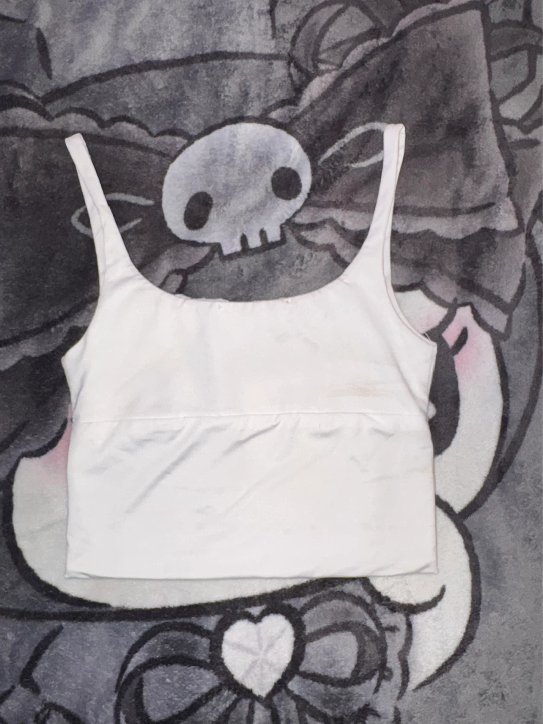 White Ruched Cropped Tank Top - photo 2
