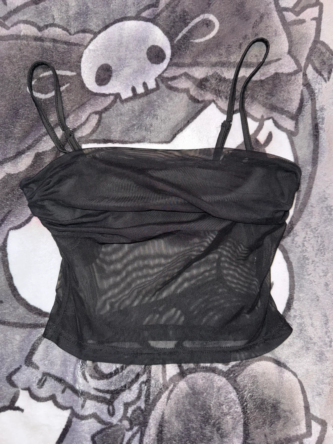 Black Sheer Cropped Top - photo 2
