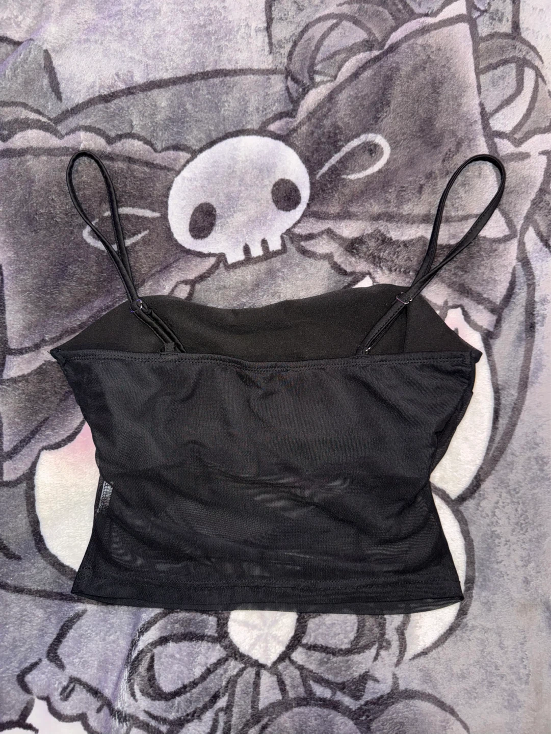 Black Sheer Cropped Top - photo 3