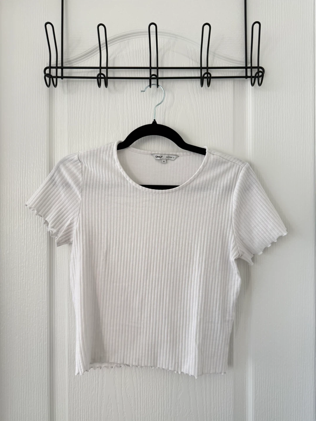 White Ribbed Top