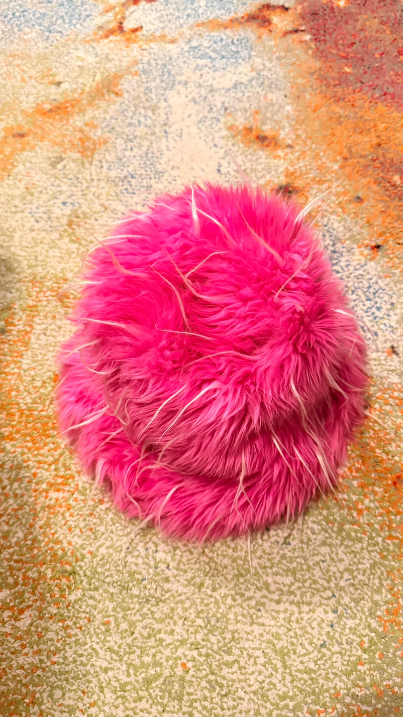 Pink fuzzy hat. Size M/L