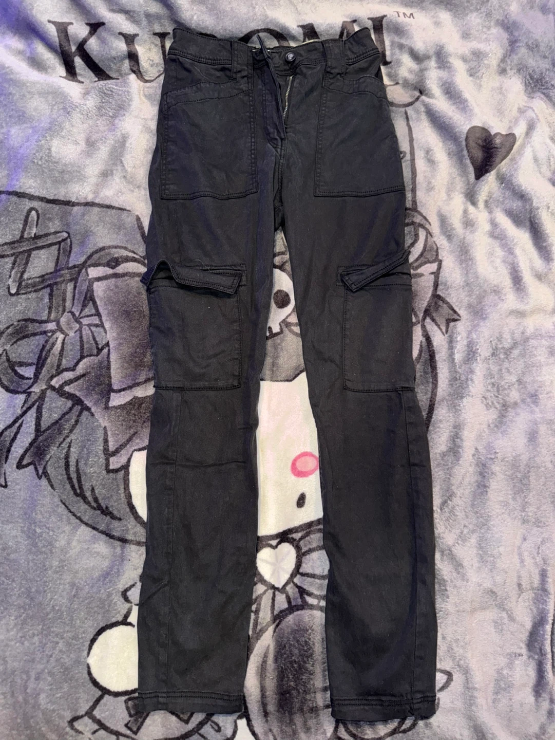 Black Tight Cargo Pants