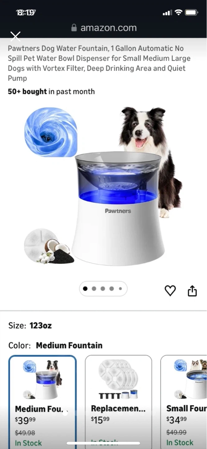 Pawtners Dog Water Fountain - 123oz
