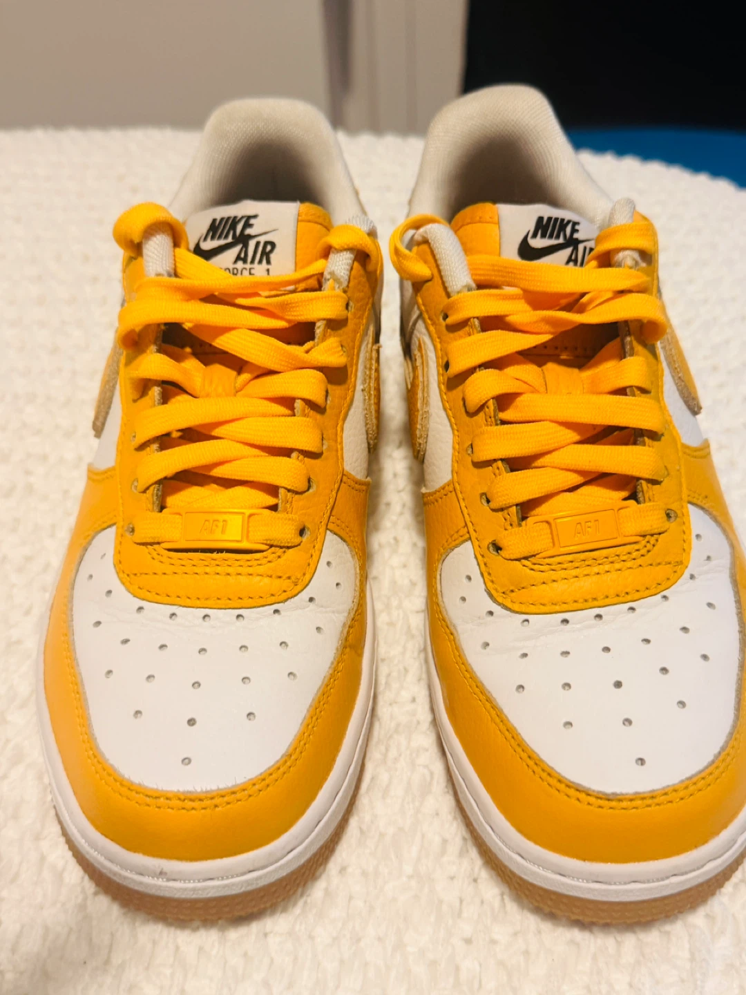 Nike Air Force Yellow White Sneakers