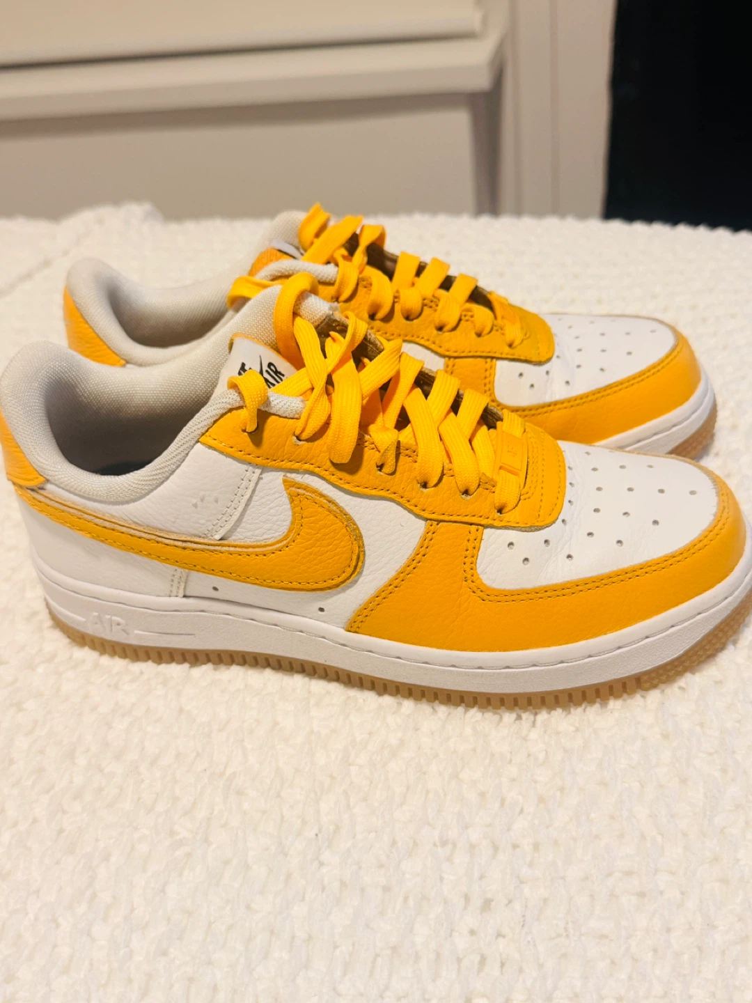 Nike Air Force Yellow White Sneakers - photo 2