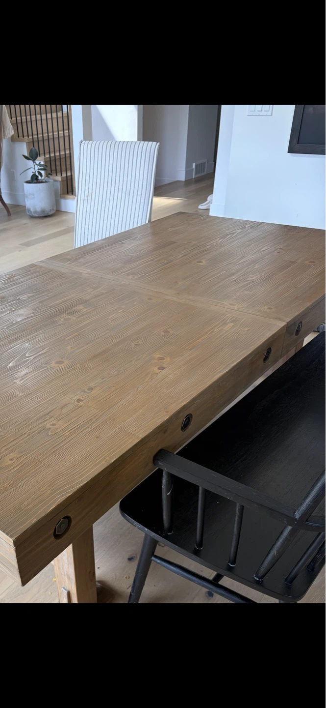 Wooden Dining Table with Extension Leaves - photo 2