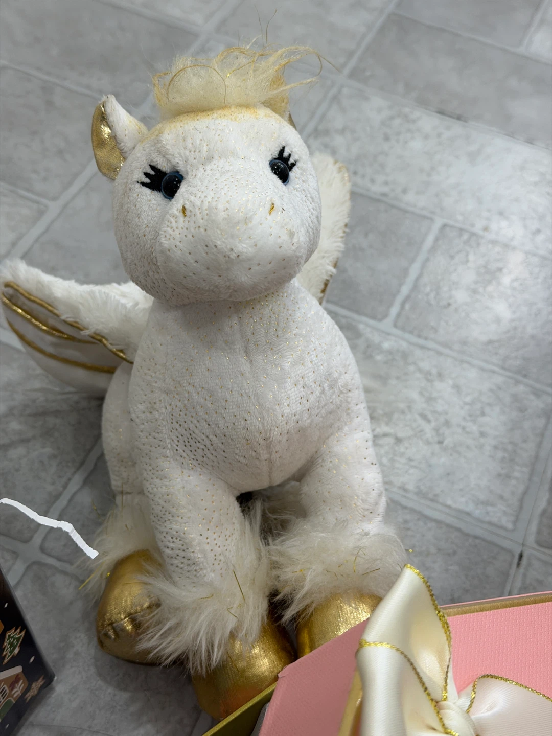 White Pegasus Plush with Gold Accents - photo 4