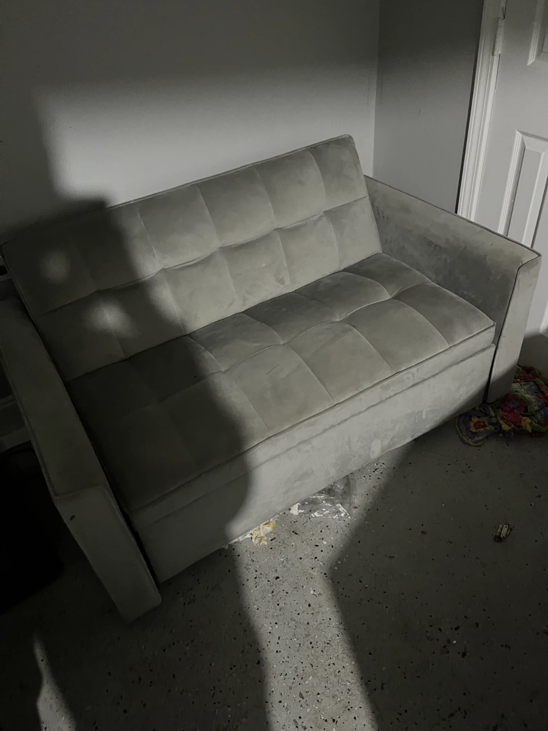Grey Tufted Loveseat Sofa Bed - photo 3