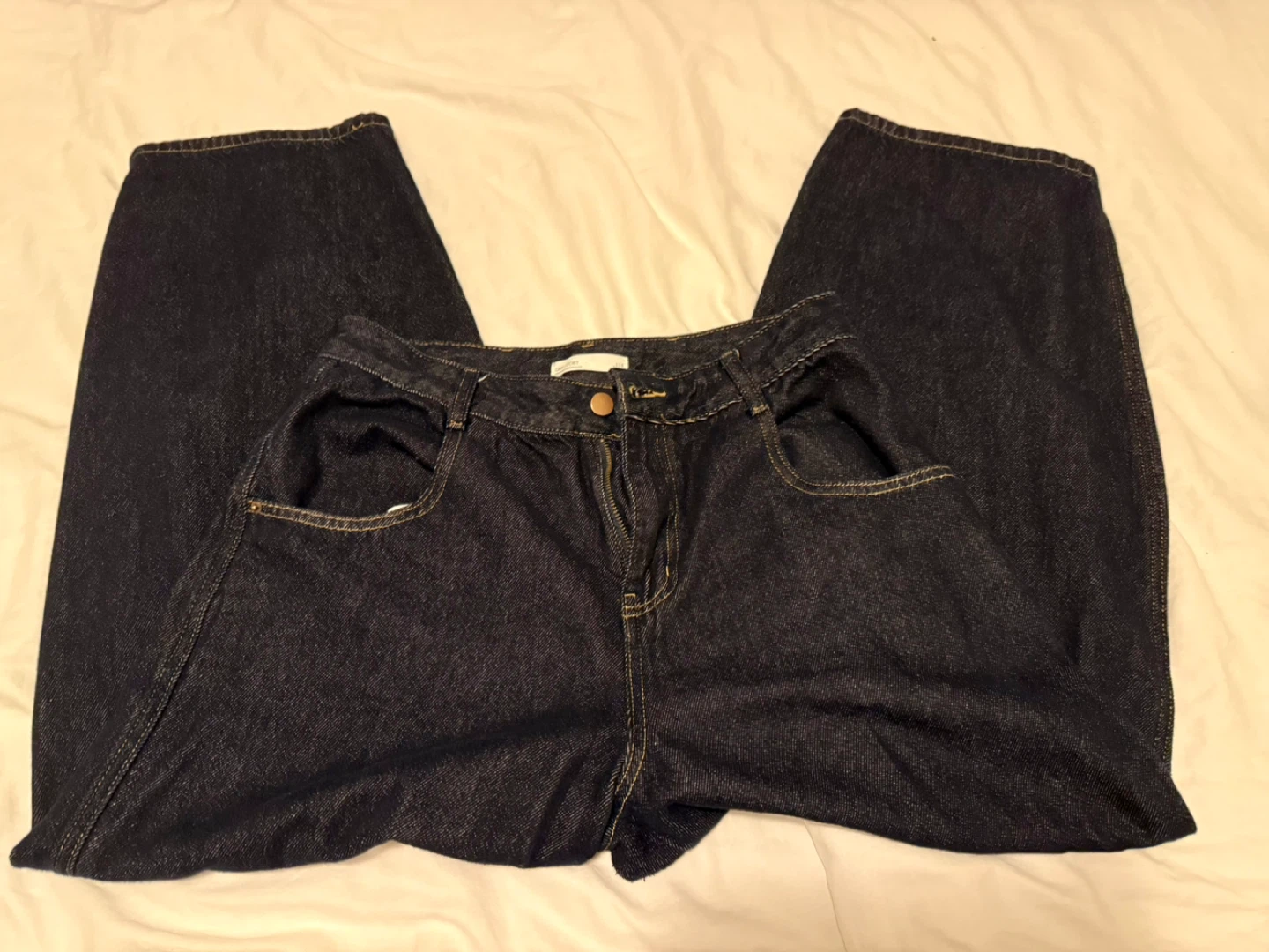 Oak + Fort Wide Leg Jeans - Dark Wash - Size L