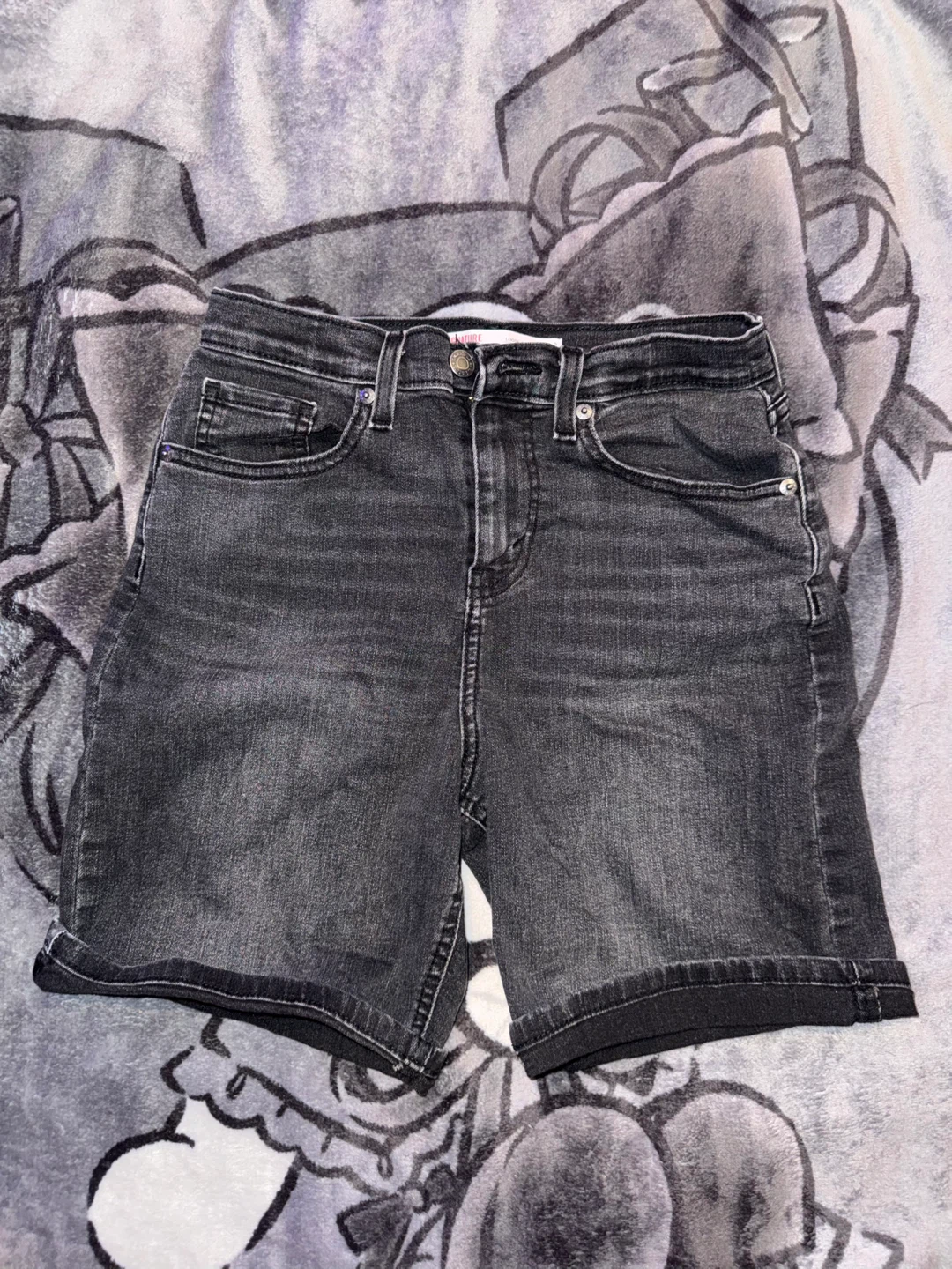 Grey Denim Shorts