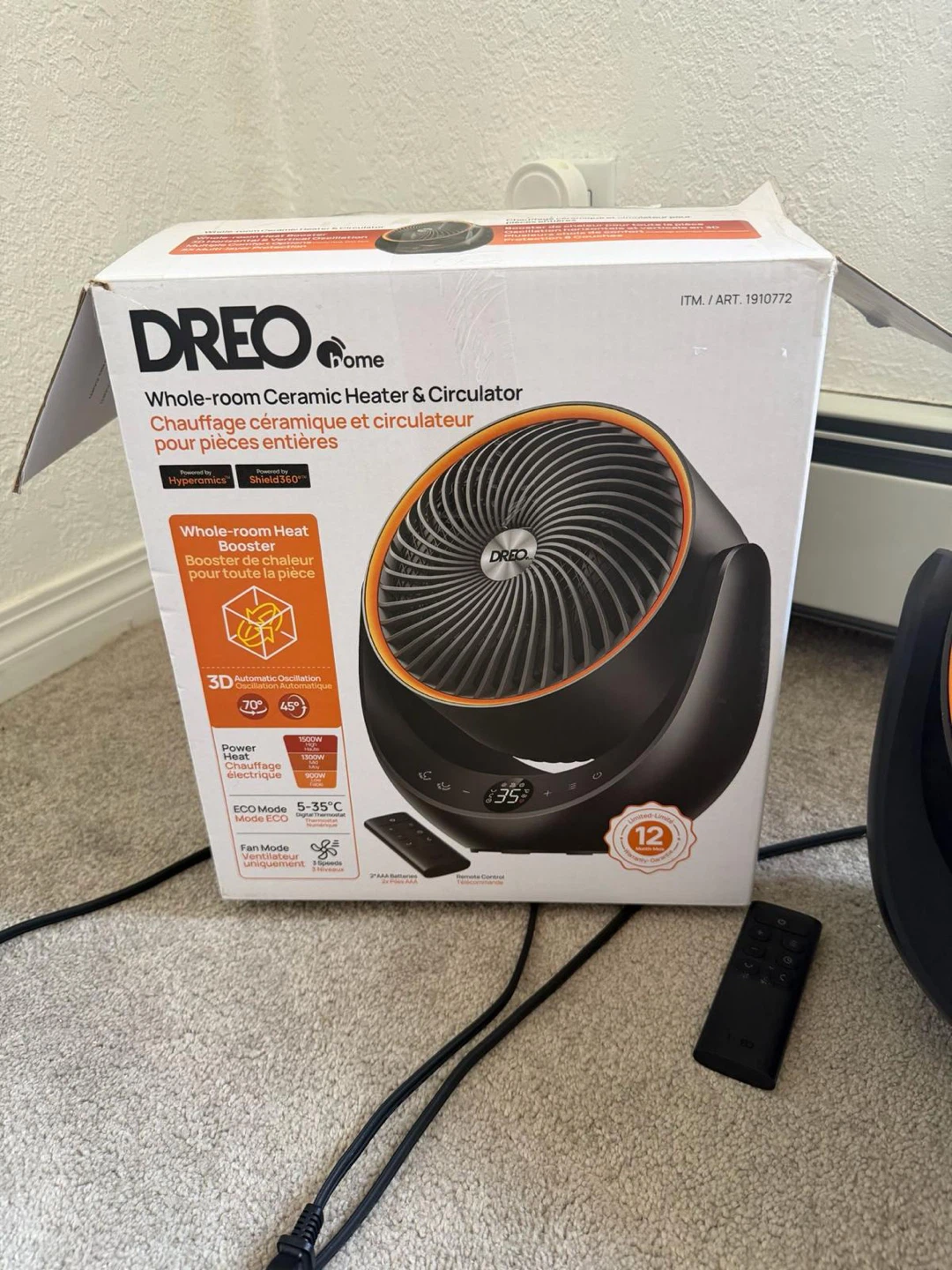 Dreo Home Whole-room Ceramic Heater & Circulator with Remote