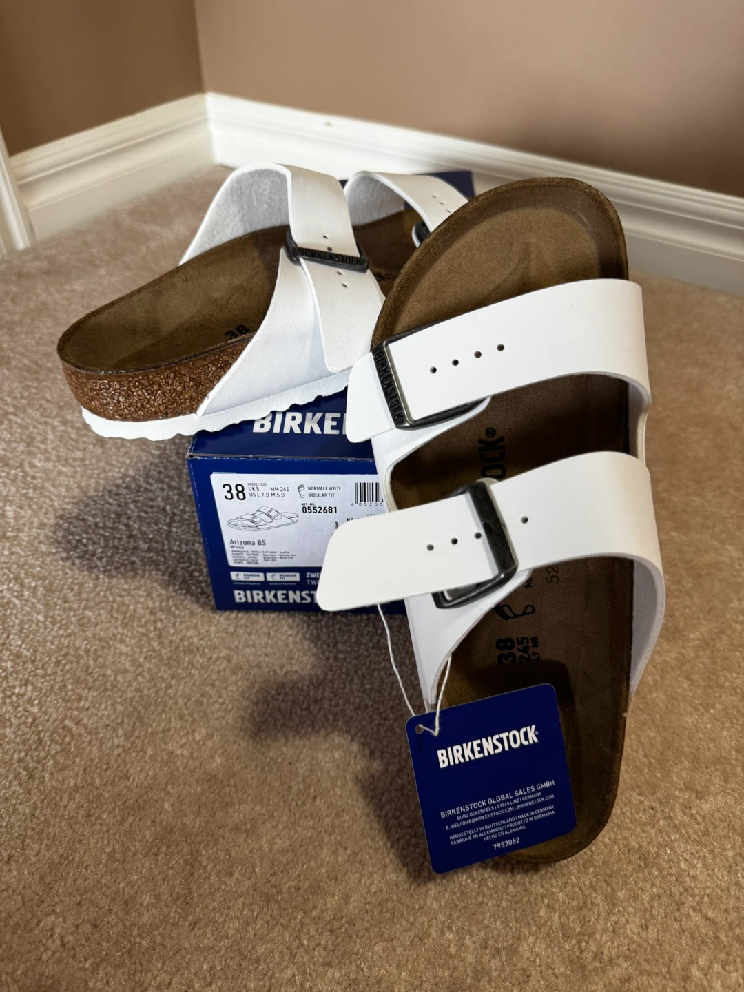 Birkenstock Arizona Sandals, -White Size 38