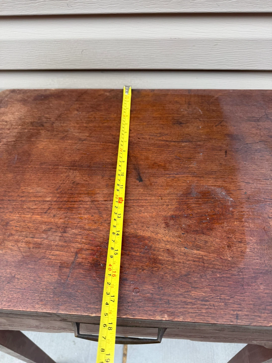 Vintage Wooden Side Table with Drawer - photo 5