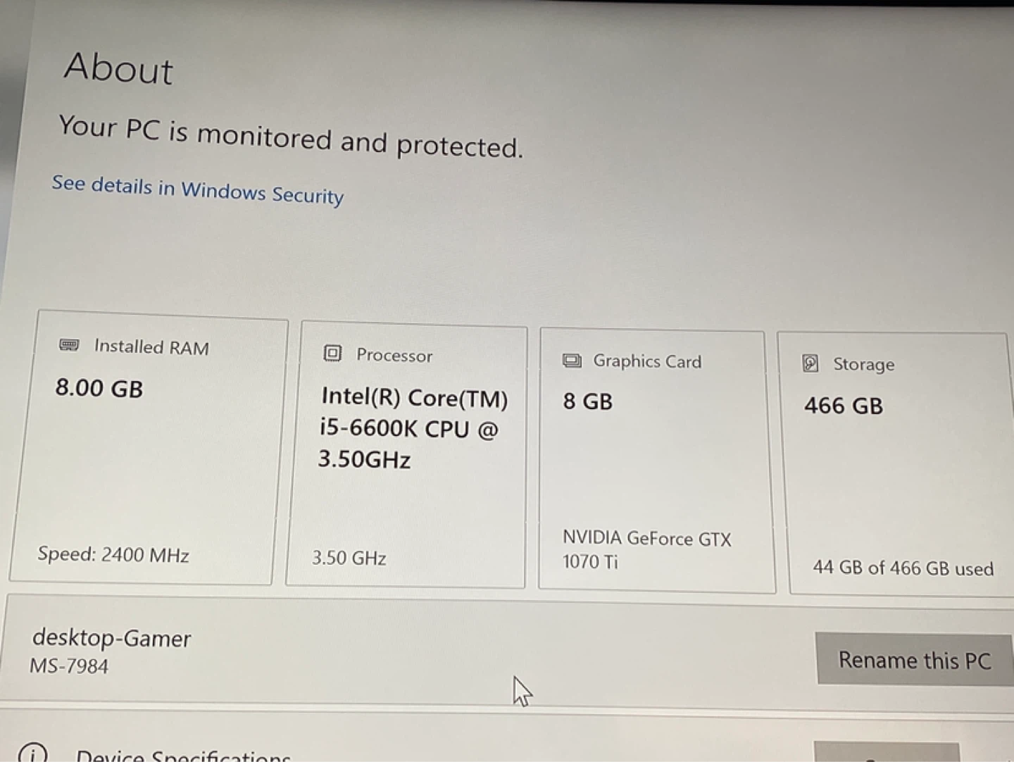 MSI Gaming PC - Intel Core i5-6600K, 8GB RAM, NVIDIA GTX 1070 Ti - photo 3