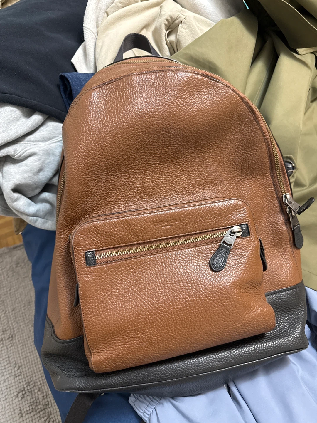 Coach Brown Leather Backpack
