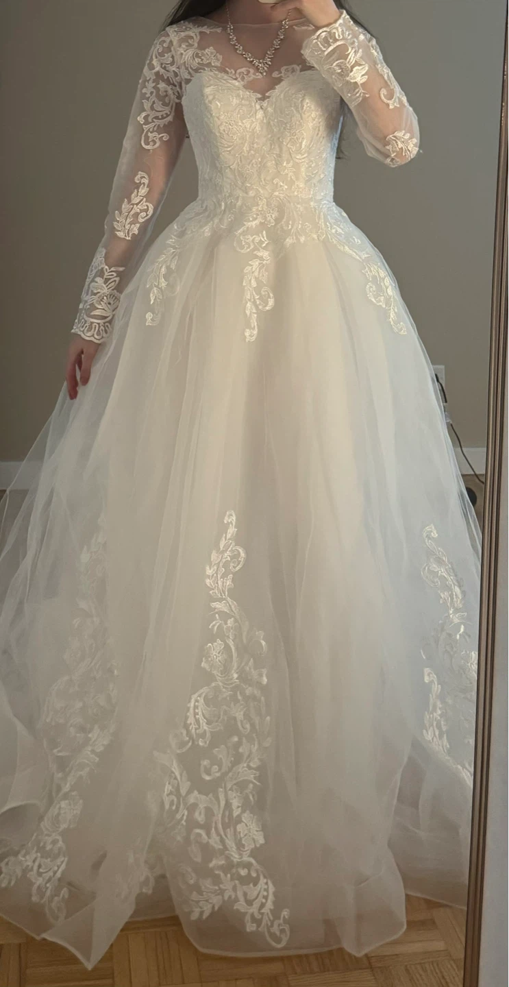 Wedding Dress with Lace Long Sleeves
