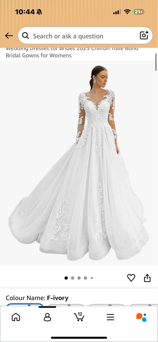 Wedding Dress with Lace Long Sleeves - photo 2