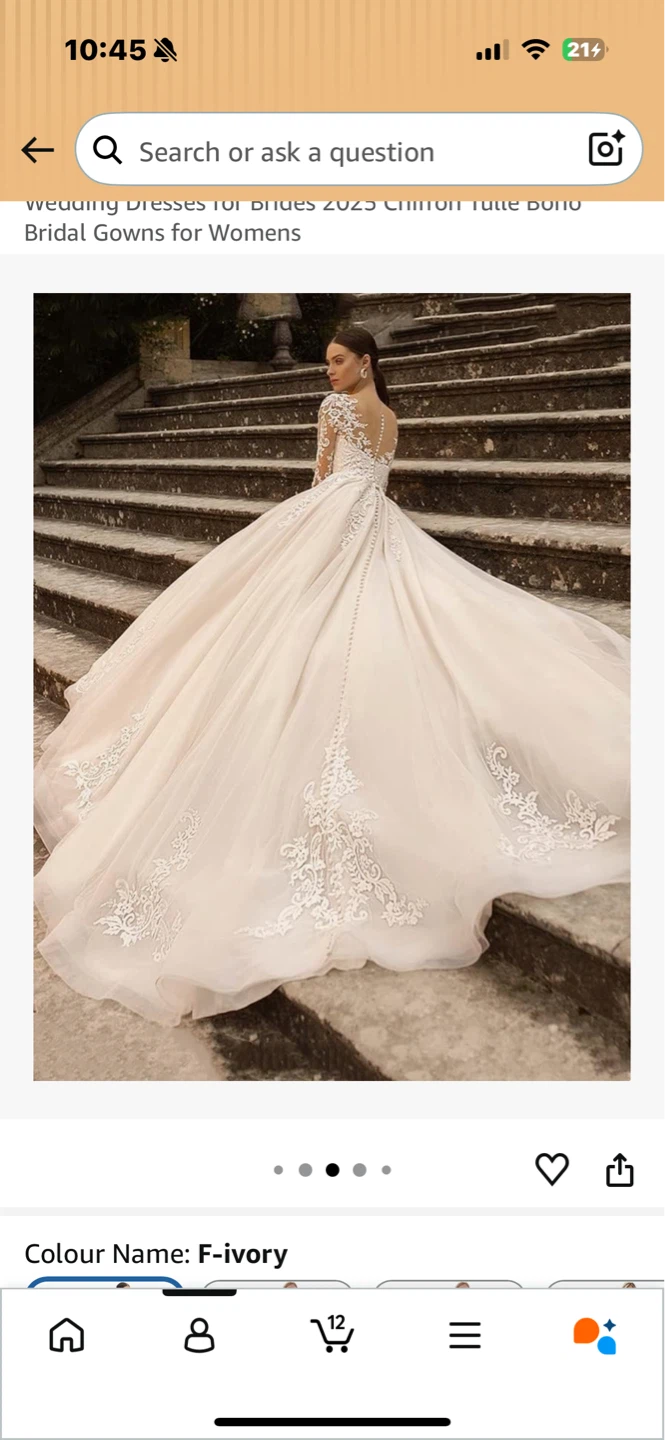 Wedding Dress with Lace Long Sleeves - photo 3