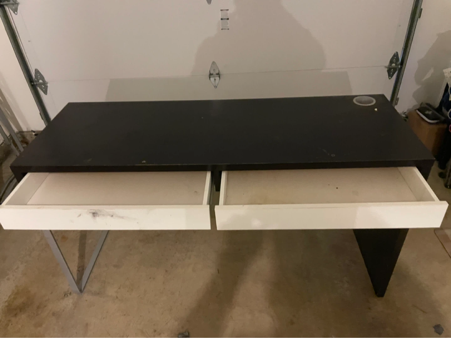 Black and White Two-Drawer Desk - photo 2