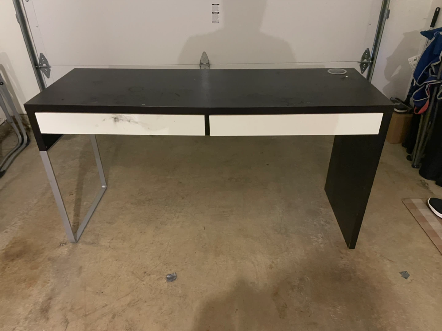 Black and White Two-Drawer Desk