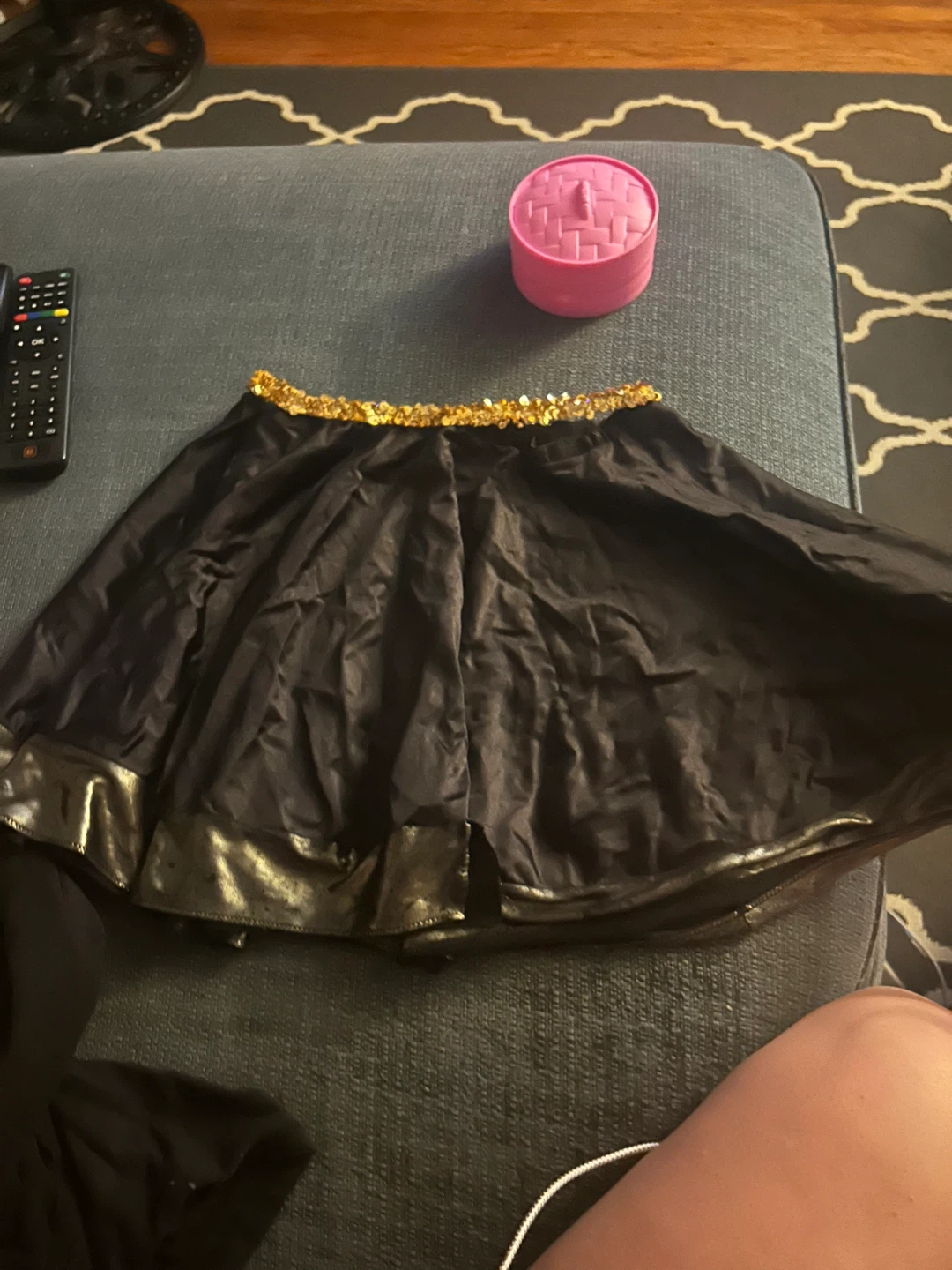 Black Skirt with Gold Sequin Waistband #freecycle