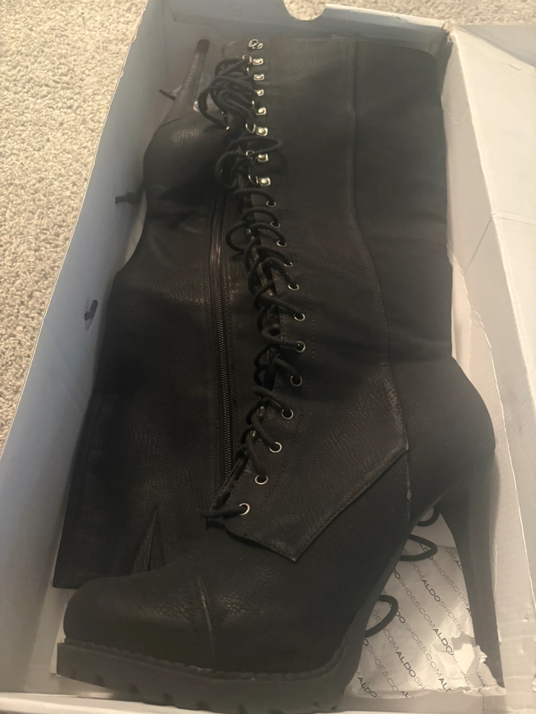 ALDO OLERANI-96 Black Lace-Up Boots Size 11 - photo 4