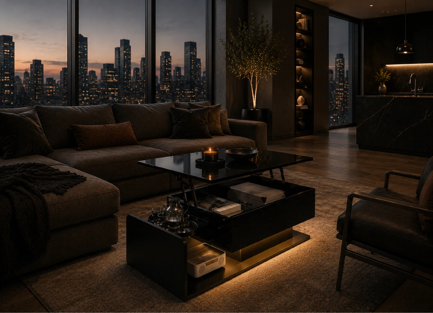 Modern Lift-Top Coffee Table with Storage - photo 2
