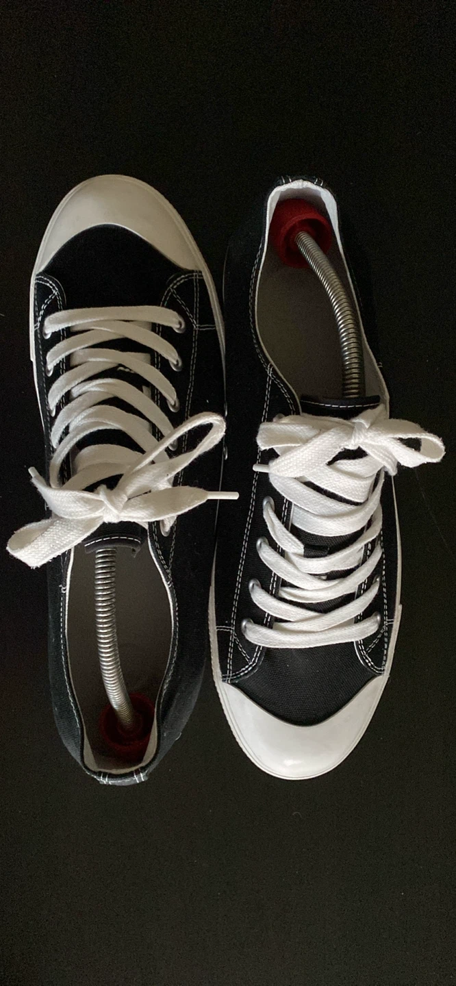 Black Canvas Low-Top Sneakers