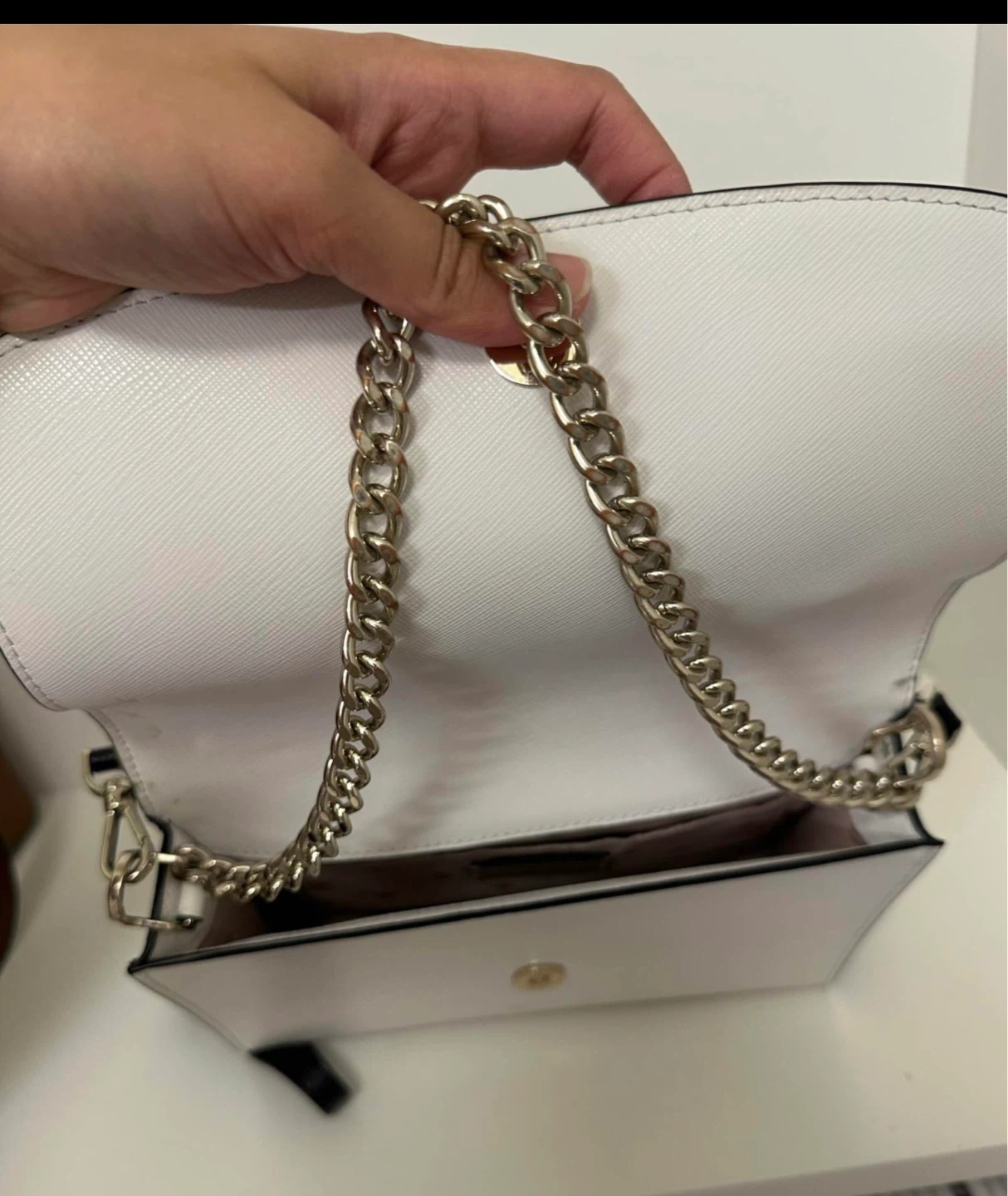 Kate Spade New York White and Tan Crossbody Purse - photo 3