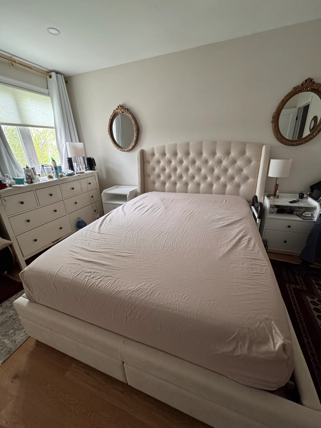 Tufted Wingback Bed Frame with Storage Drawers - photo 3