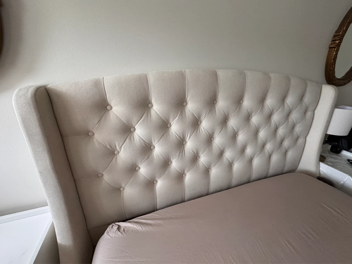 Tufted Wingback Bed Frame with Storage Drawers - photo 4