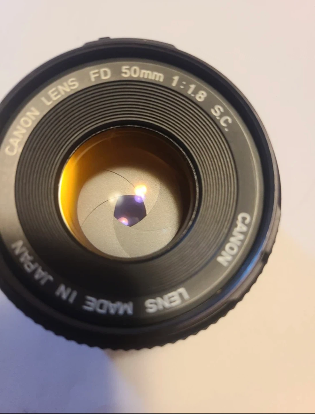 Canon FD 50mm 1:1.8 S.C. Lens