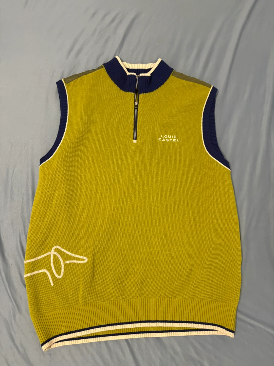 Louis Castel Golf Vest - Yellow/Blue