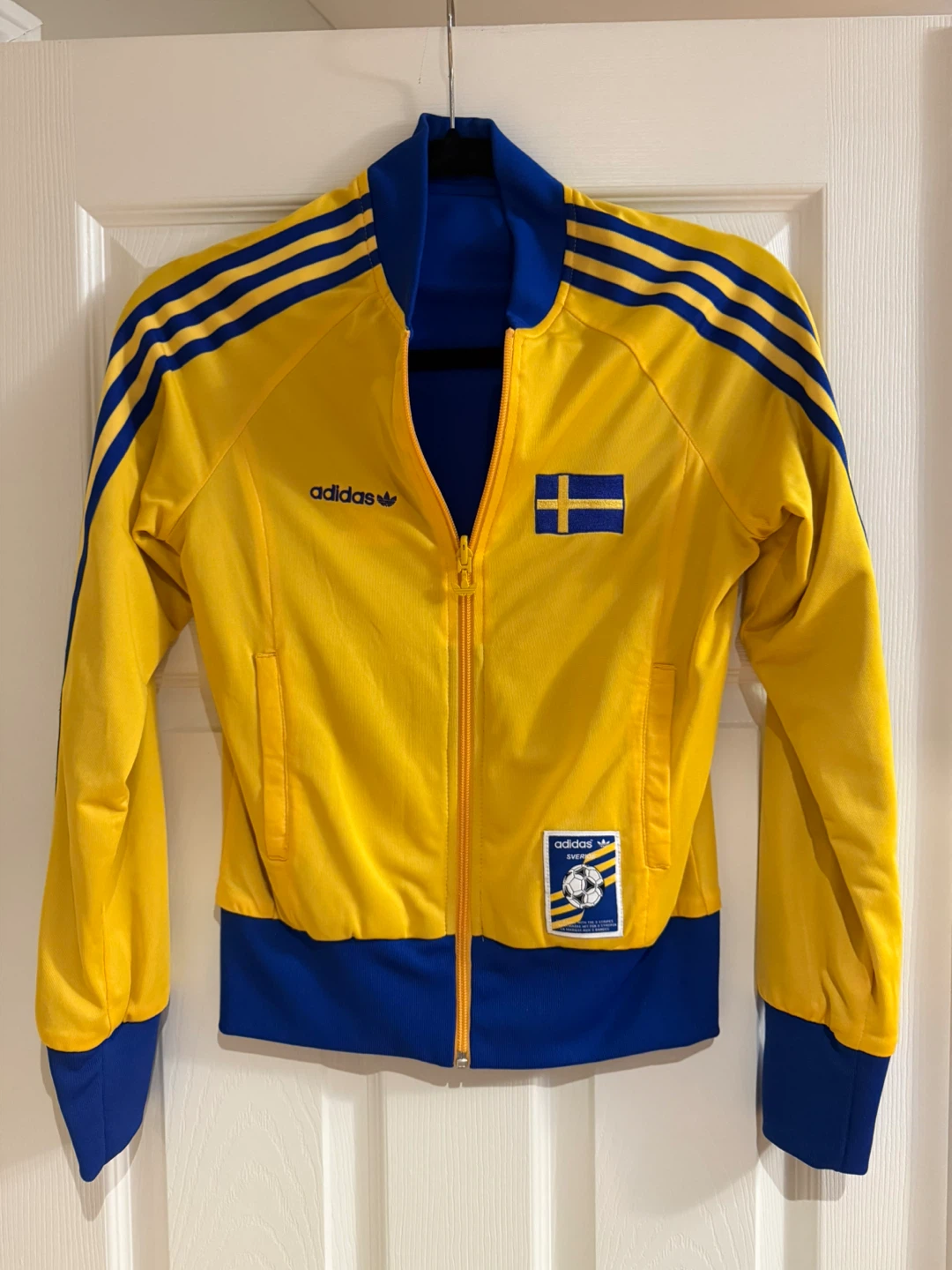 Adidas Sverige Soccer Track Jacket Yellow Blue