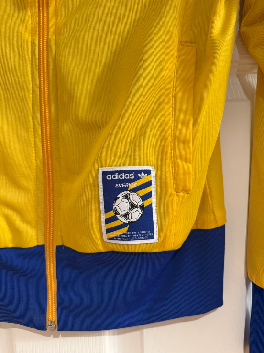 Adidas Sverige Soccer Track Jacket Yellow Blue - photo 4