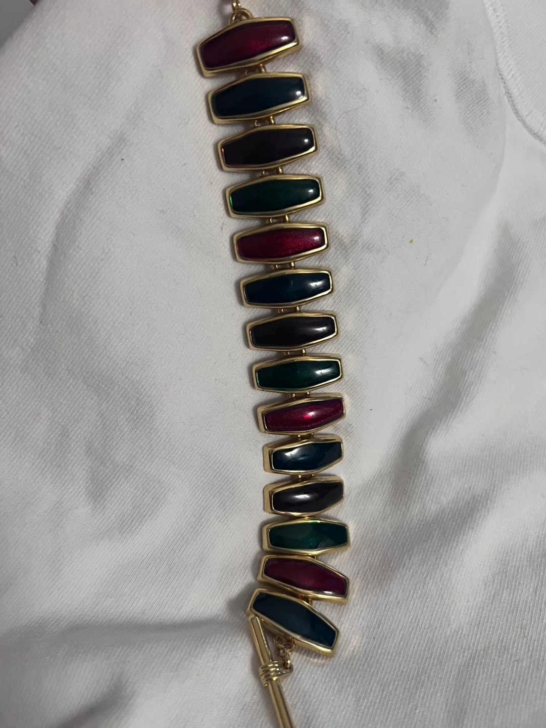 Gold-tone Enamel Link Bracelet - photo 5