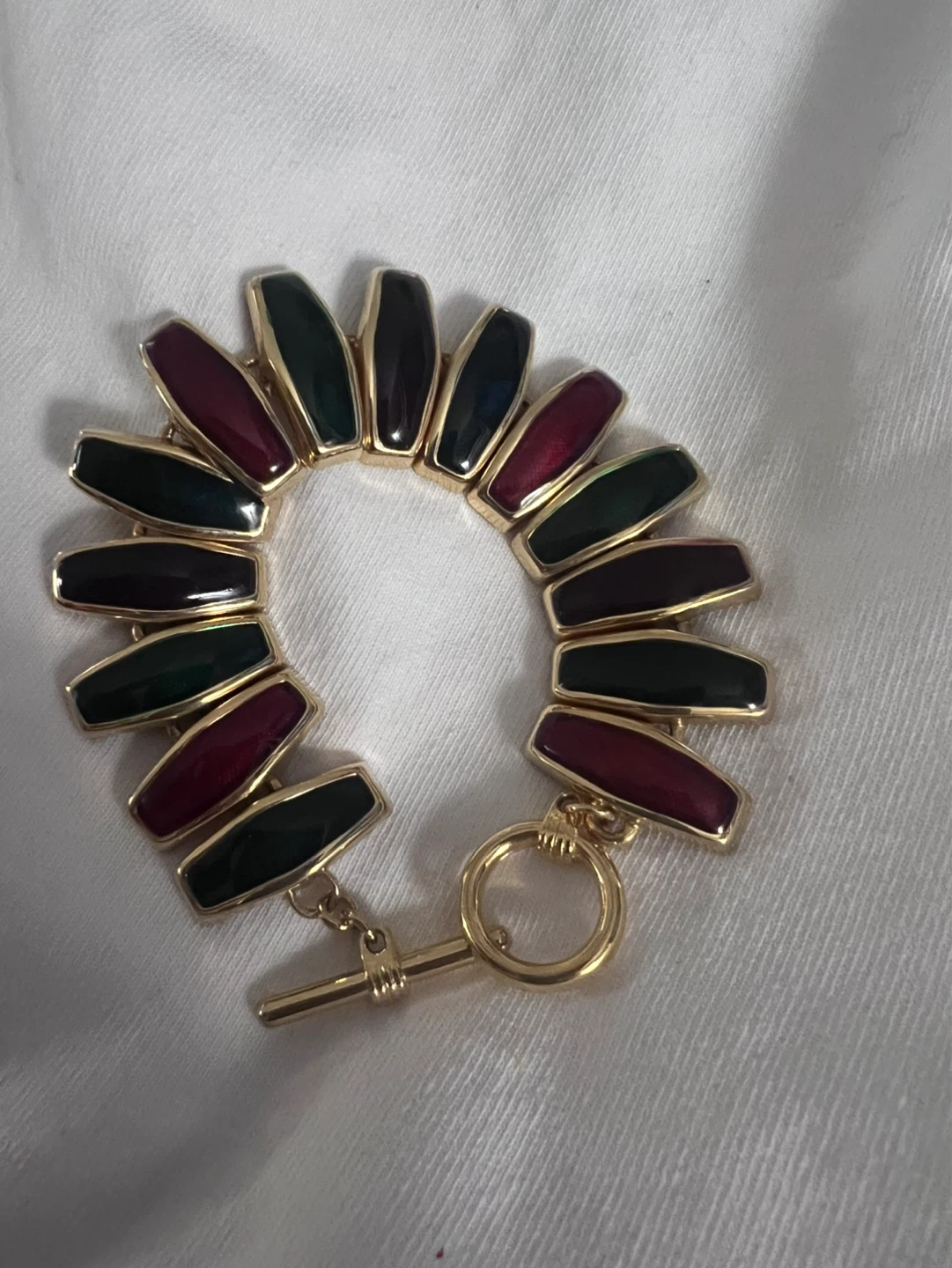 Gold-tone Enamel Link Bracelet - photo 3