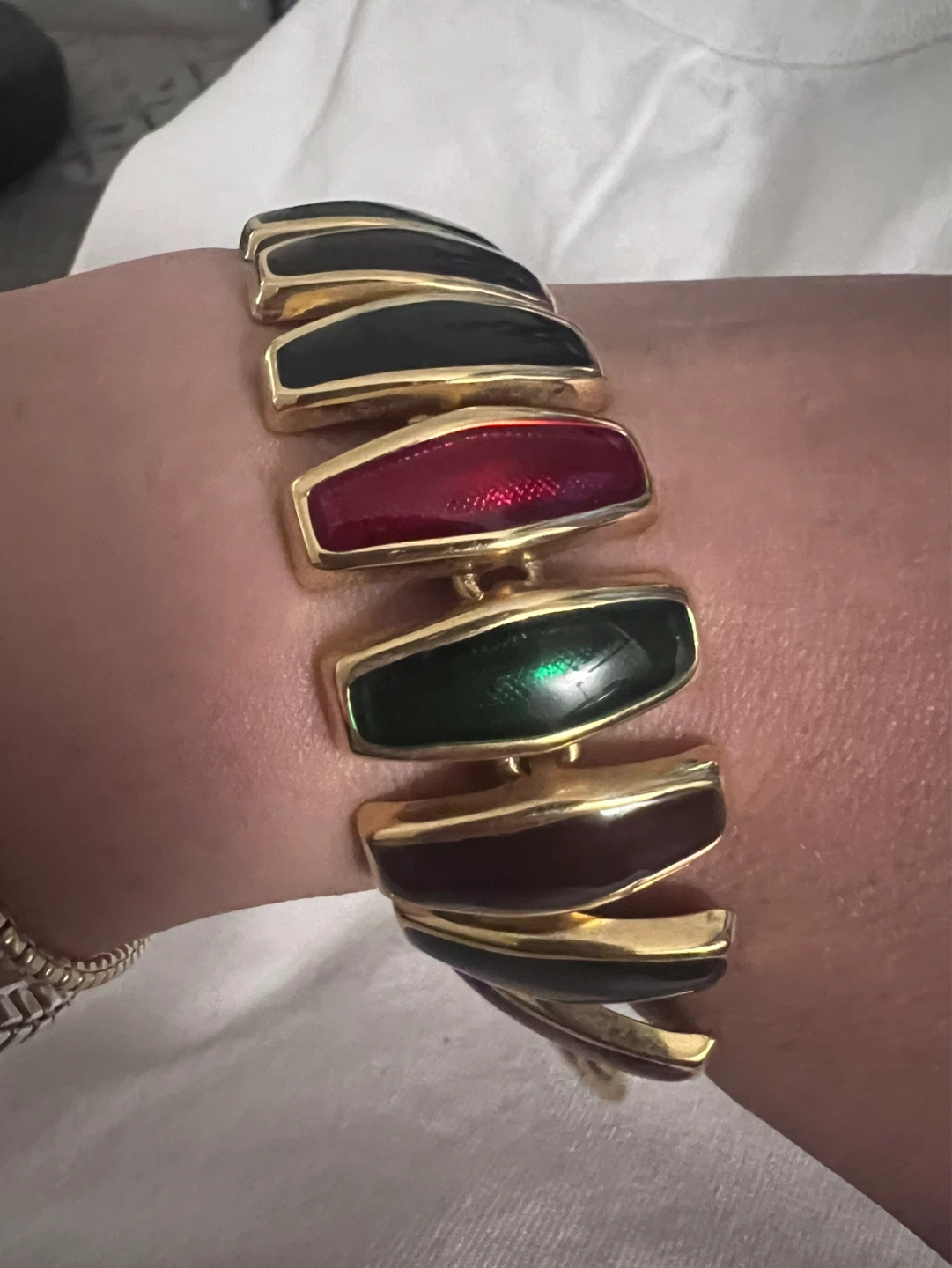 Gold-tone Enamel Link Bracelet - photo 2