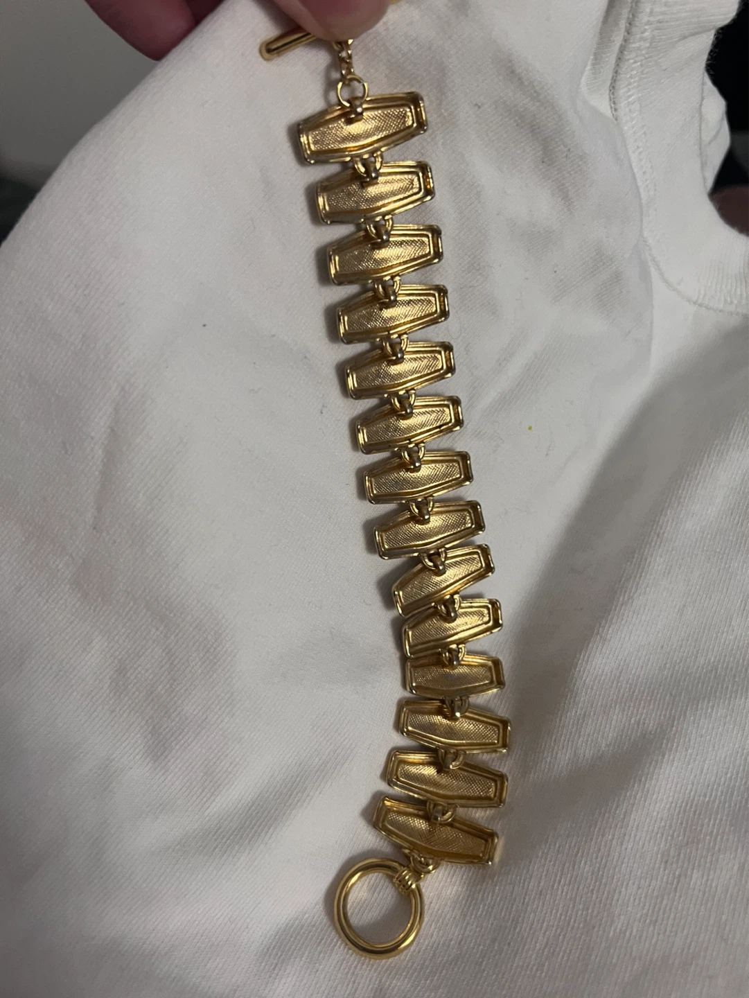 Gold-tone Enamel Link Bracelet - photo 4