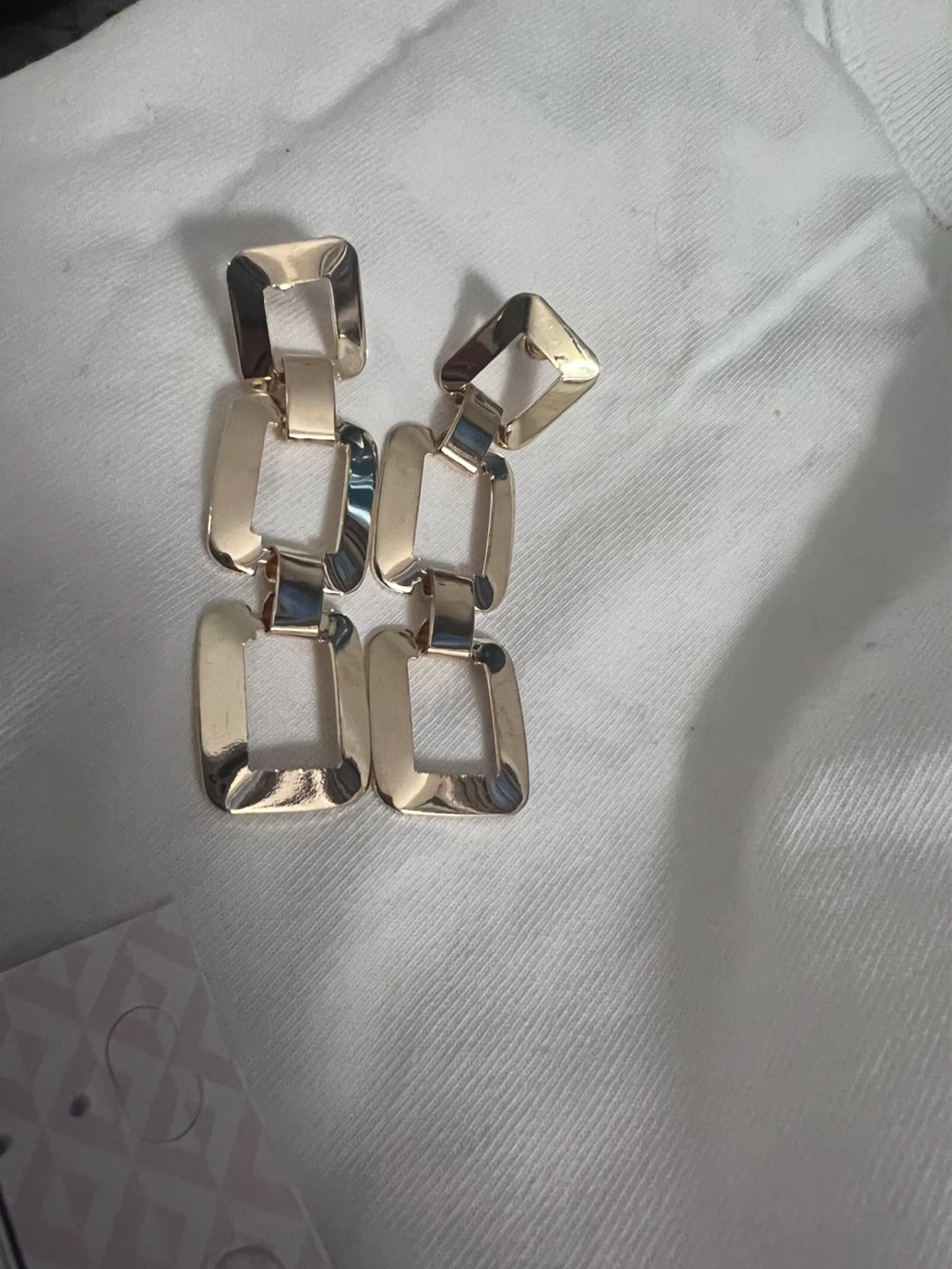 Gold Tone Geometric Link Drop Dangle Earrings - photo 5