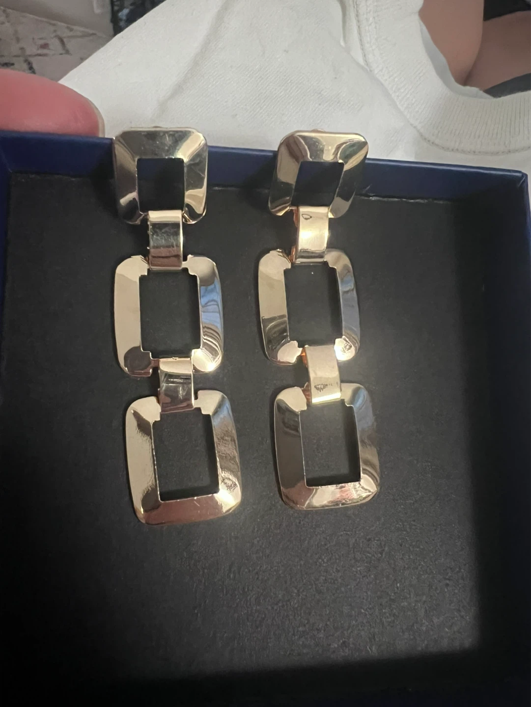 Gold Tone Geometric Link Drop Dangle Earrings - photo 4