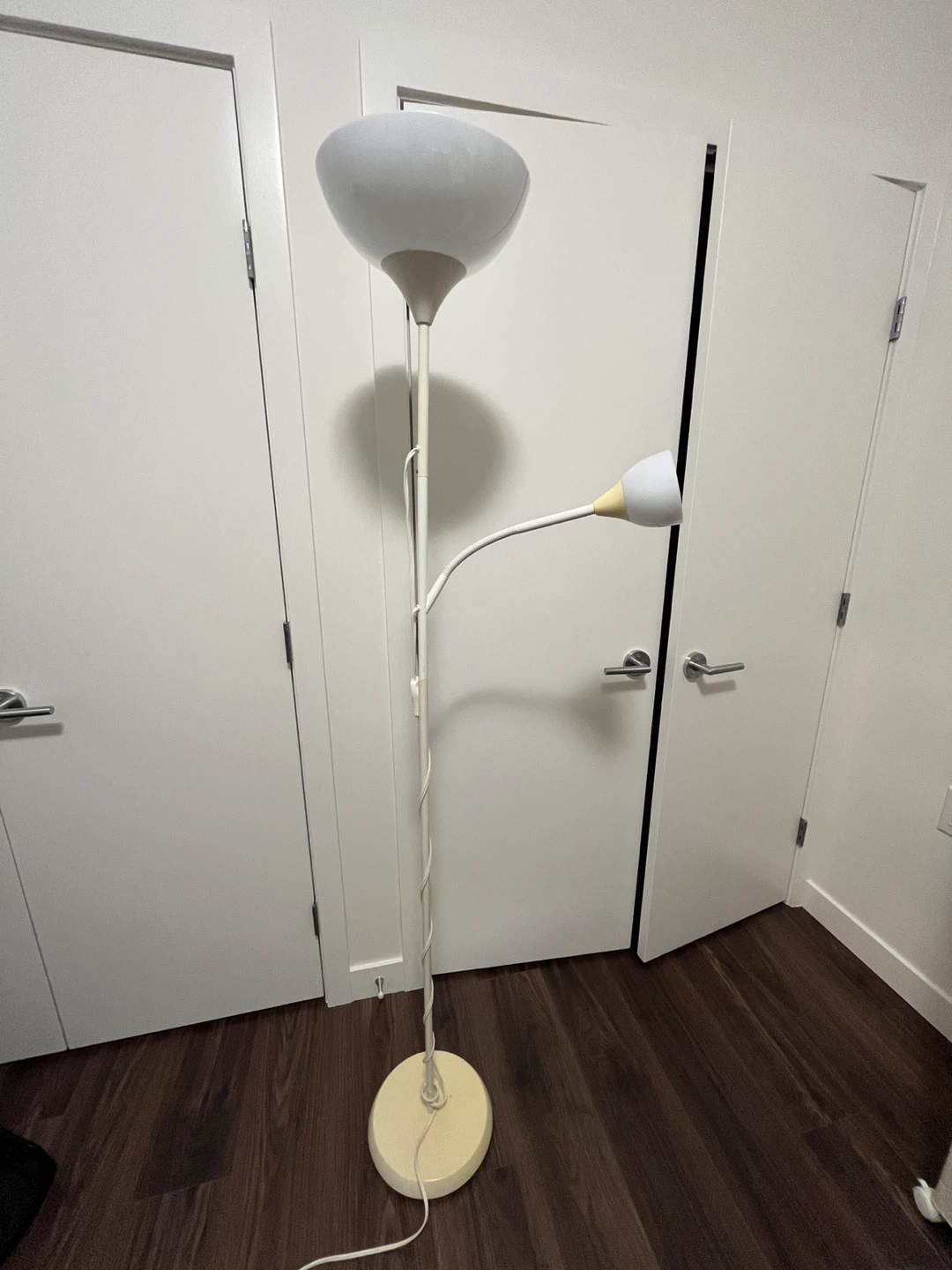 White Floor Lamp with Reading Light - photo 2