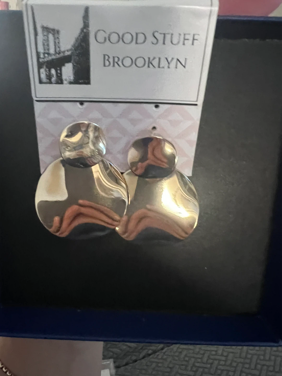 Gold Tone Disc Drop Earrings - photo 4