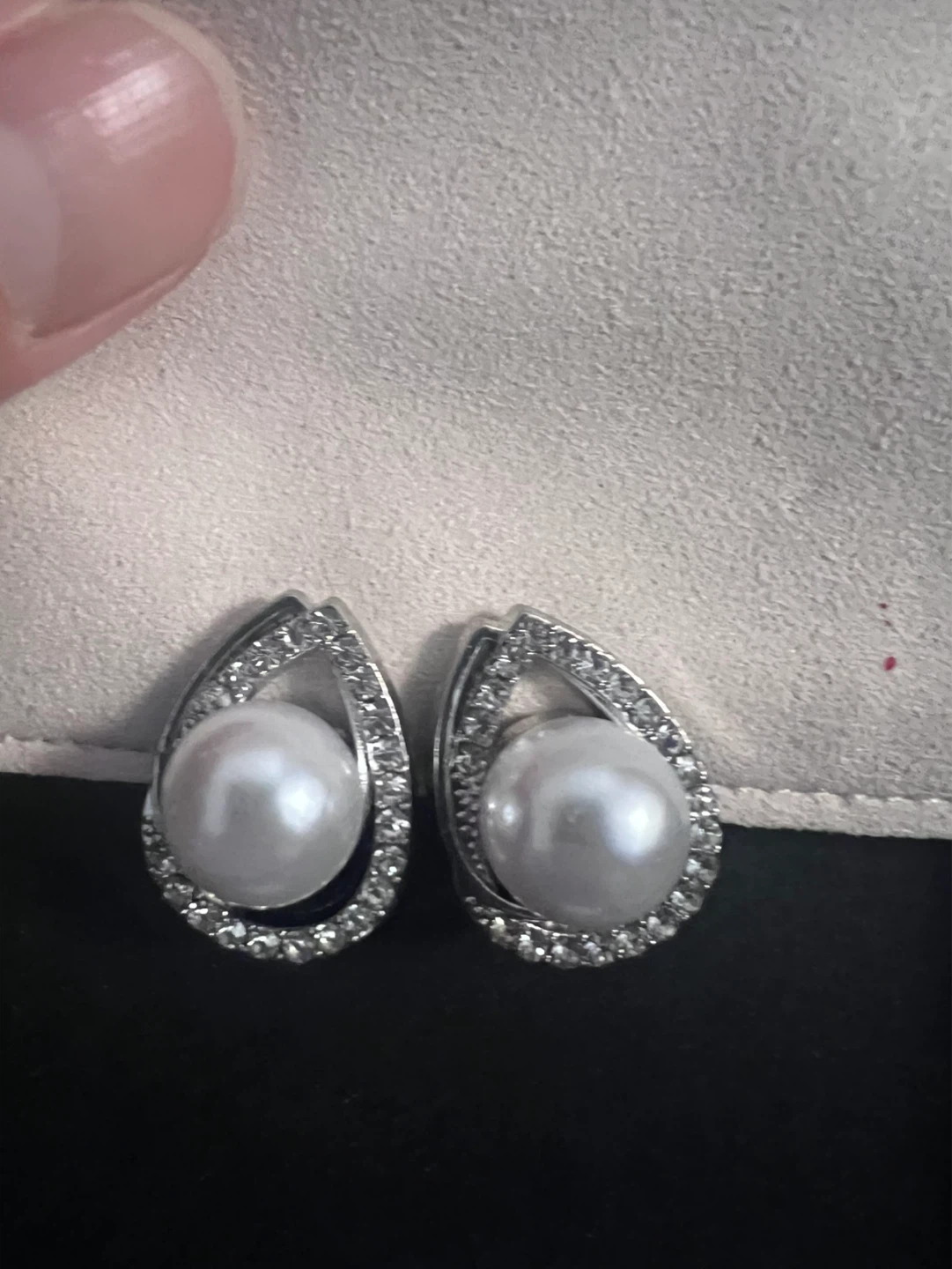 Faux Pearl and Crystal Teardrop Clip-on Earrings - photo 3