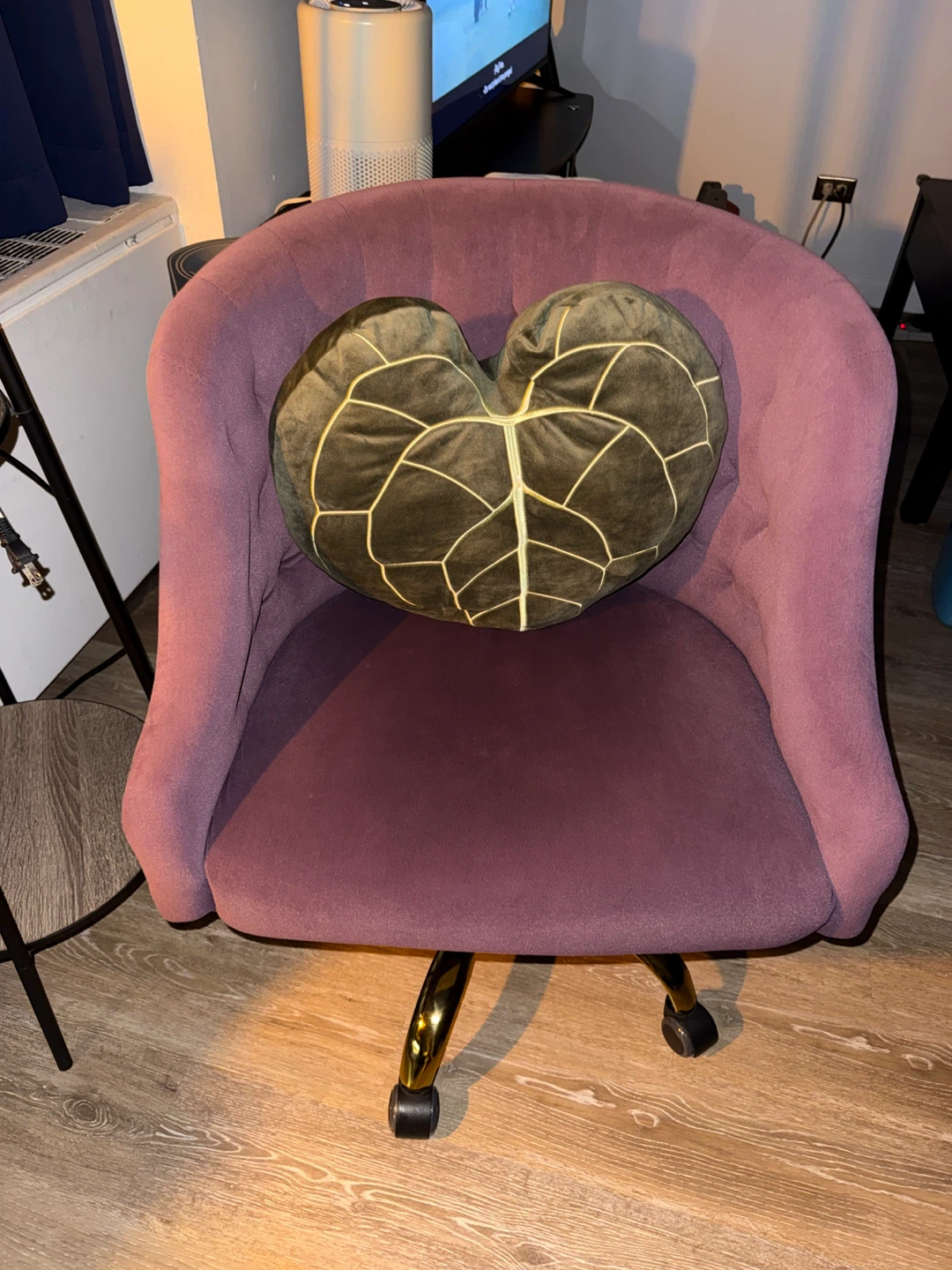 Purple Velvet Office Chair