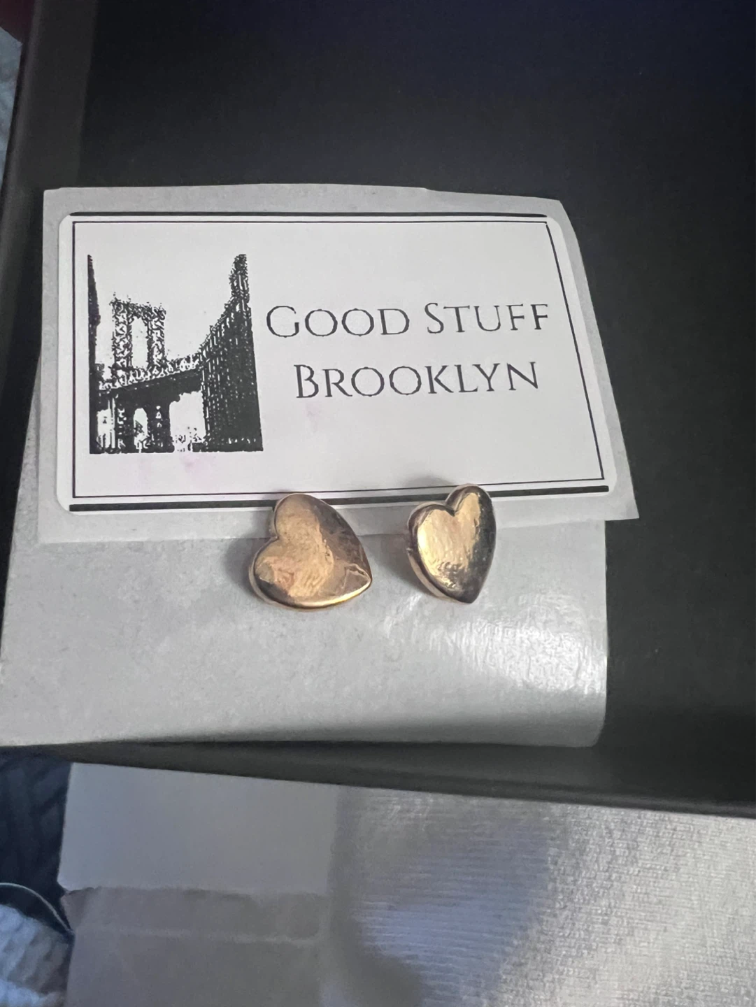Heart Stud Earrings - Goldtone - photo 2