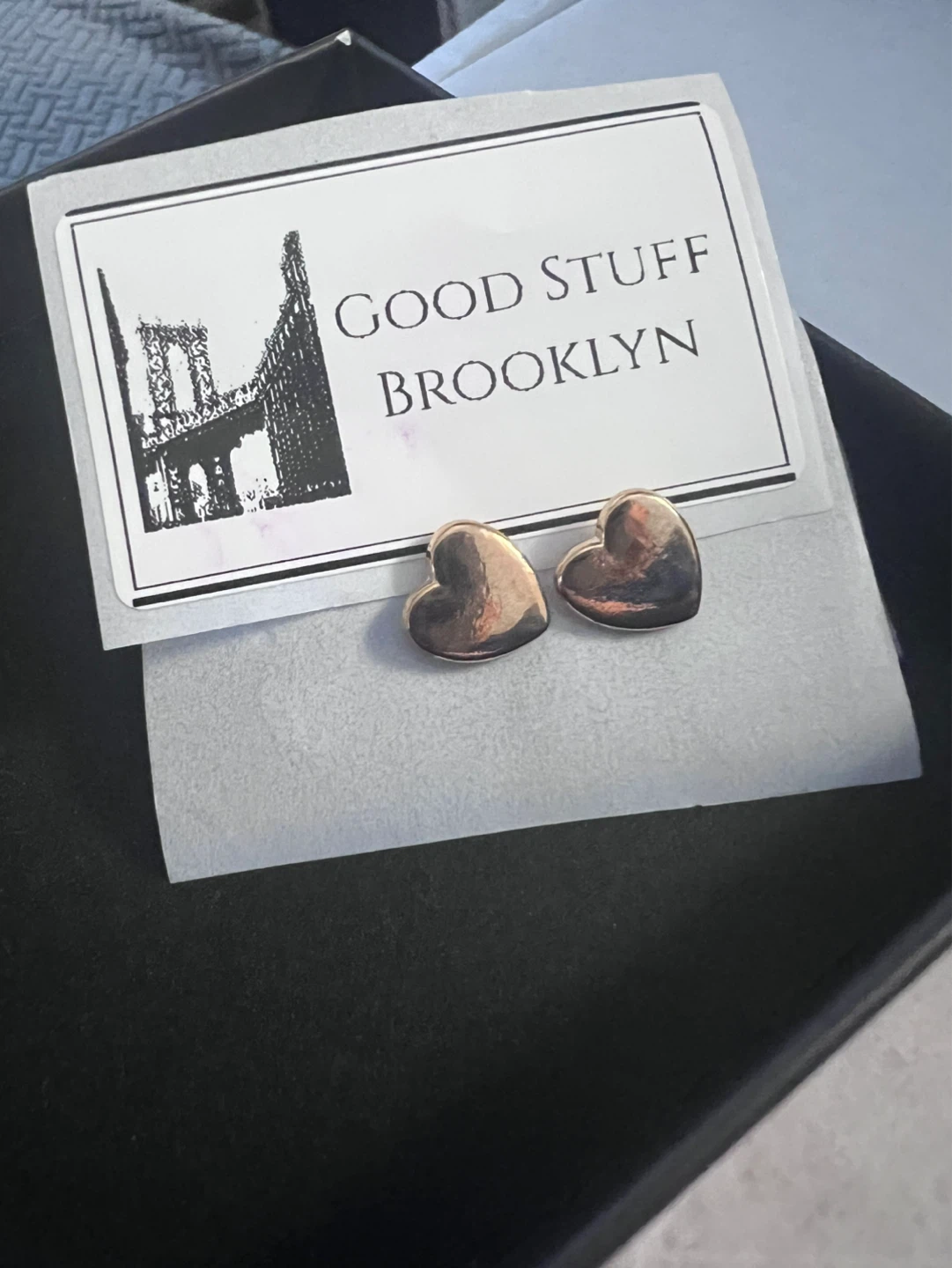 Heart Stud Earrings - Goldtone - photo 3