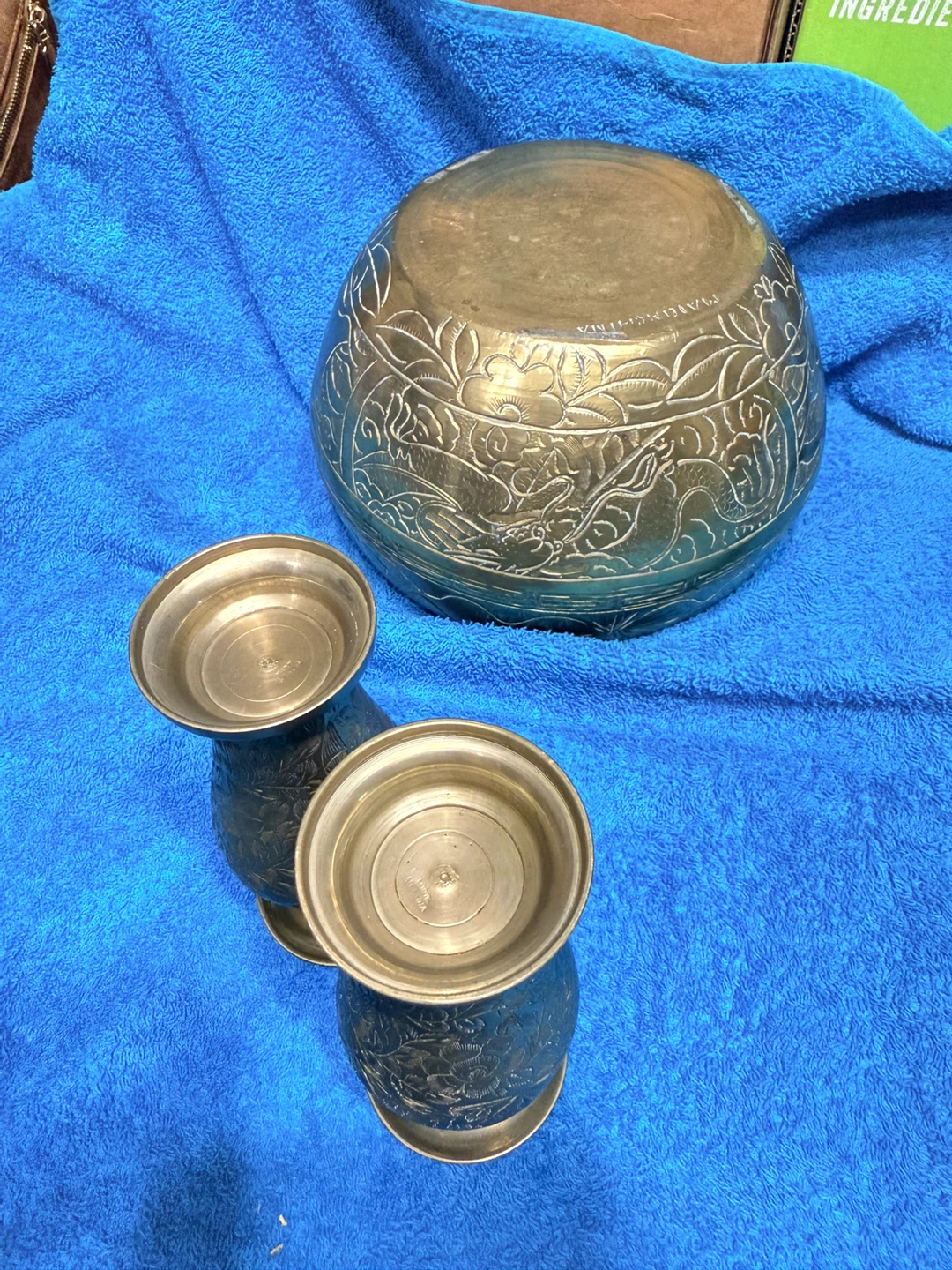 Brass Vase and Bowl Set - photo 5