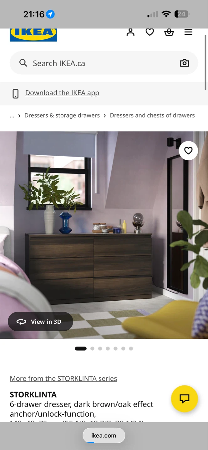Dark Wood 6-Drawer Dresser IKEA