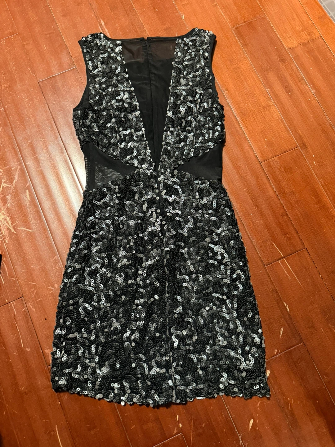 Black Sequin and See-Through Dress - photo 2
